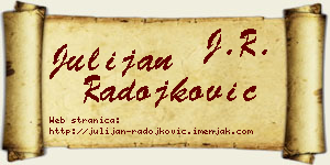 Julijan Radojković vizit kartica